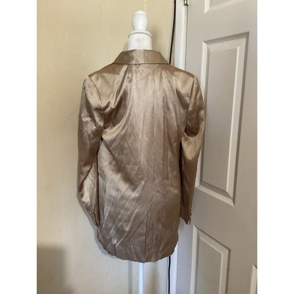 Madewell Satin Oversized Blazer Matchstick Beige Mid Length 2 - Picture 6 of 11
